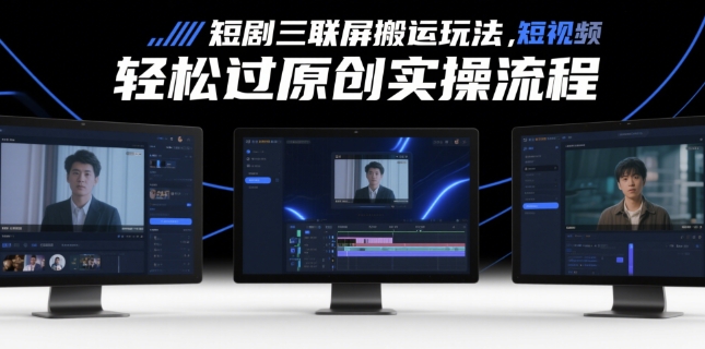 右豹：短剧三联屏搬运玩法，短剧搬运轻松过原创实操流程-AI创作学习-提示词应用-短视频玩法智汇云