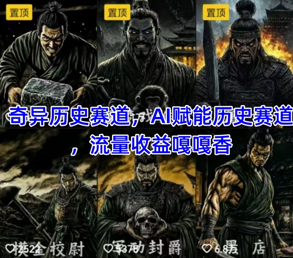 AI赋能历史赛道，流量收益嘎嘎香，狂撸伙伴计划-AI创作学习-提示词应用-短视频玩法智汇云