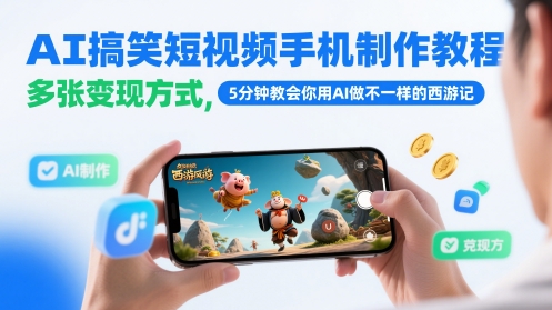 AI搞笑短视频手机制作教程：西游视频-AI创作学习-提示词应用-短视频玩法智汇云