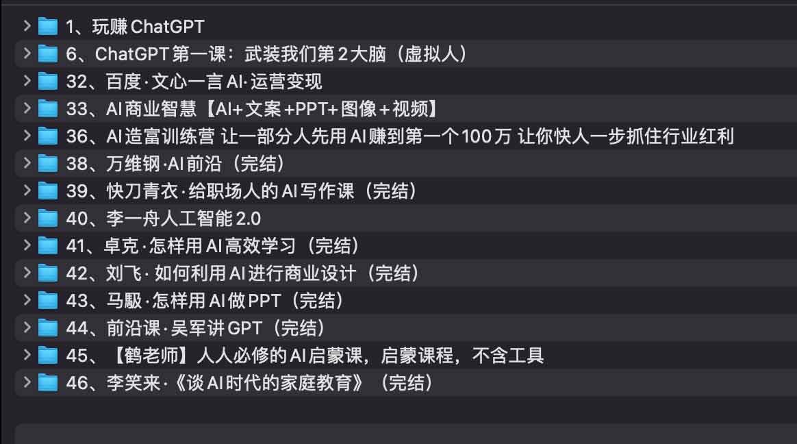AI教程集合：万维钢，透透糖，李一舟等等-AI创作学习-提示词应用-短视频玩法智汇云