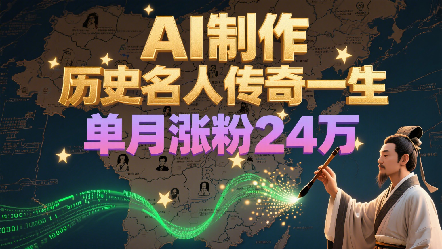 用AI制作历史名人传奇一生，单月涨粉24万-AI创作学习-提示词应用-短视频玩法智汇云