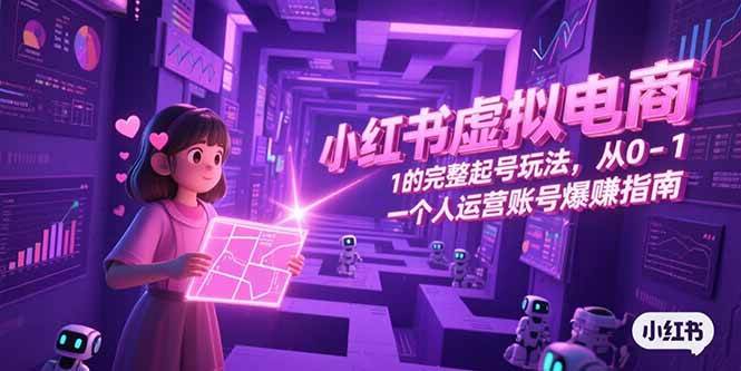 小红书虚拟电商，从0-1的完整起号玩法，一个人运营账号爆赚指南-AI创作学习-提示词应用-短视频玩法智汇云