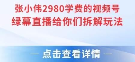 张小伟：视频号绿幕直播，直播给你们拆解玩法【附教程+素材+软件】-AI创作学习-提示词应用-短视频玩法智汇云
