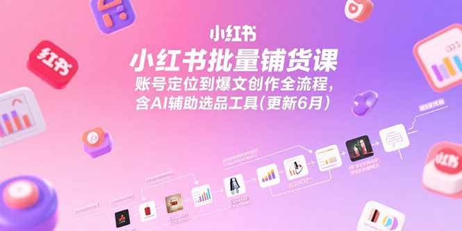 小红书批量铺货课，账号定位到爆文创作全流程，含AI辅助选品工具(更新6月)-AI创作学习-提示词应用-短视频玩法智汇云