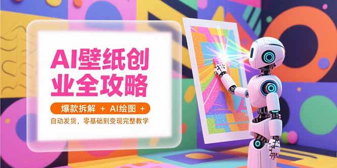 AI壁纸创业全攻略，爆款拆解+AI绘图+自动发货，零基础到变现完整教学+全套资料-AI创作学习-提示词应用-短视频玩法智汇云