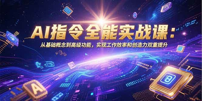 AI指令全能实战课：从基础概念到高级功能，实现工作效率和创造力双重提升-AI创作学习-提示词应用-短视频玩法智汇云