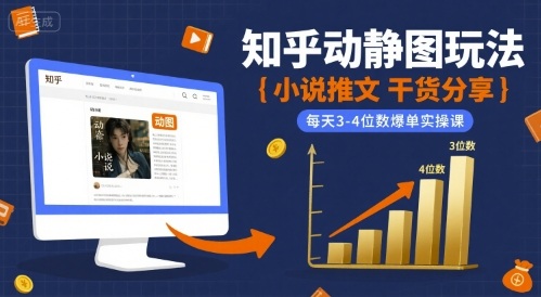 小说推文：干货分享之【知乎动静图】玩法，每天3-4位数爆单实操课-AI创作学习-提示词应用-短视频玩法智汇云