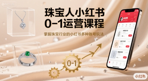 珠宝人小红书0-1运营课程，掌握珠宝行业的小红书多种账号玩法-AI创作学习-提示词应用-短视频玩法智汇云