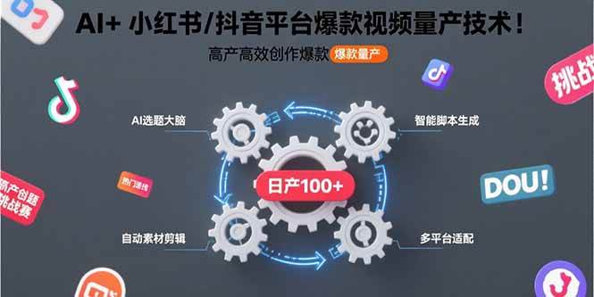 AI+小红书/抖音平台爆款视频量产技术：高产高效创作爆款视频！-AI创作学习-提示词应用-短视频玩法智汇云