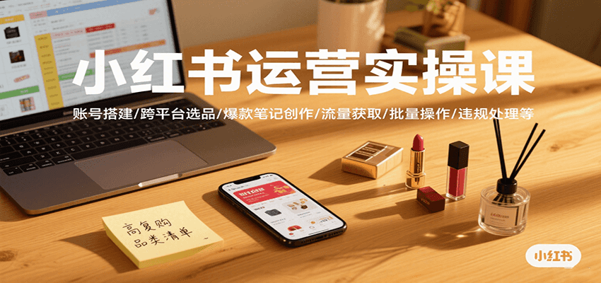 小红书运营实操课，账号搭建/跨平台选品/爆款笔记创作/流量获取/批量操作/违规处理等-AI创作学习-提示词应用-短视频玩法智汇云